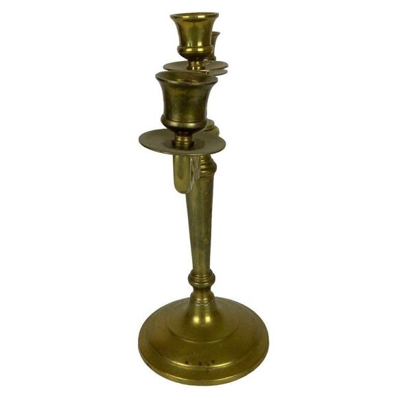 Vintage Gatco Solid Brass Candelabra Pair 3 Arm Candlestick Holders 1980s - Picture 3 of 11